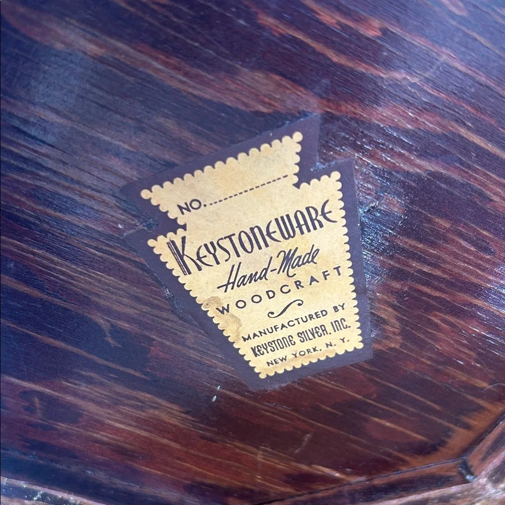 ANTIQUE WOOD & BRASS ICE BUCKET